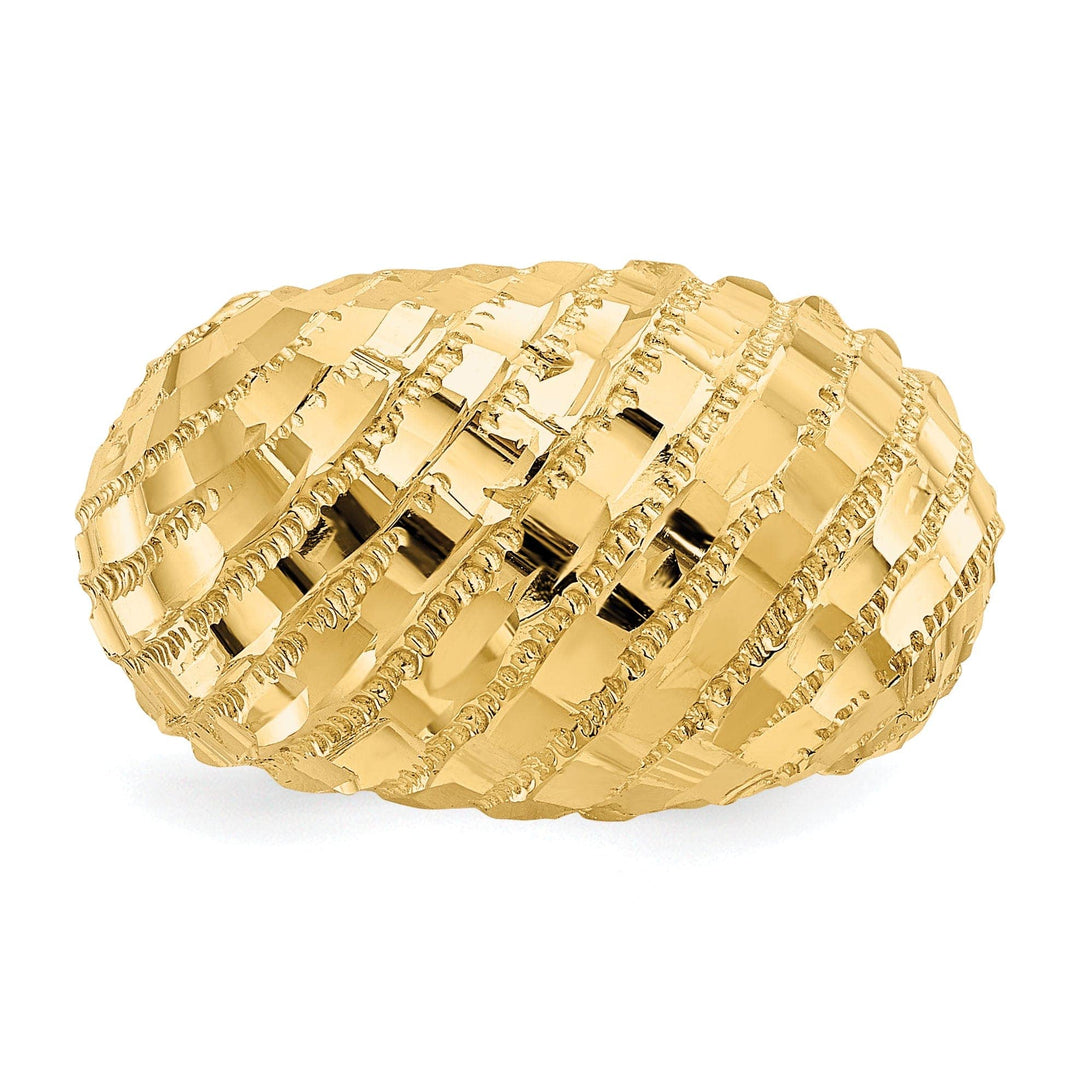 Lovely Rita's Ring 14k Yellow Gold Diamond Cut Dome Ring