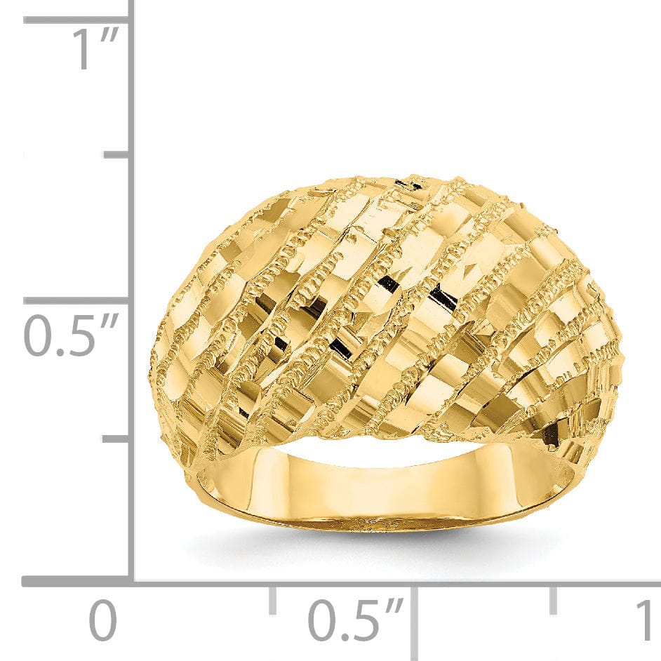 Lovely Rita's Ring 14k Yellow Gold Diamond Cut Dome Ring