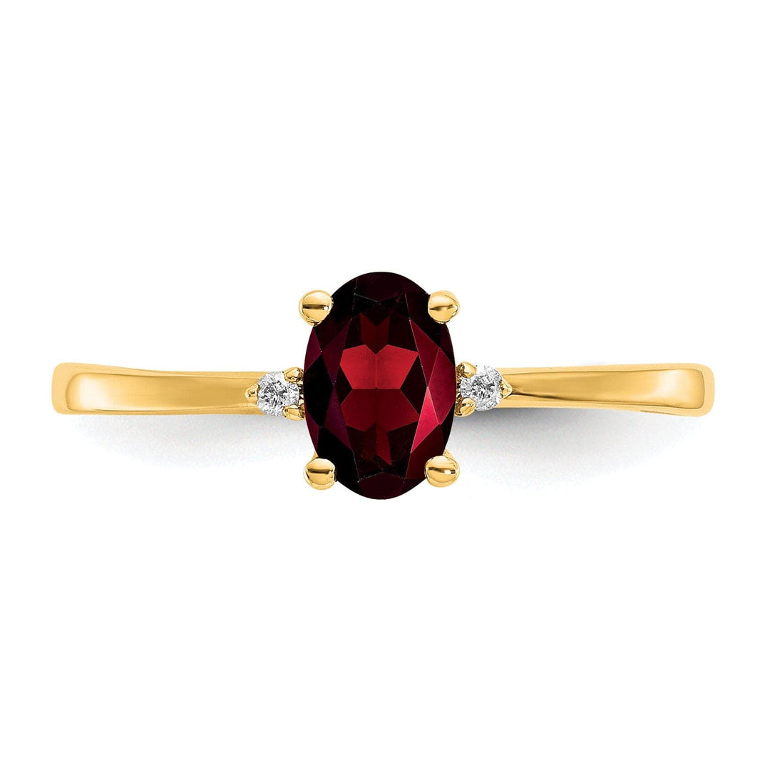 Lovely Rita's Ring 14k Yellow Gold Diamond Garnet Birthstone Ring