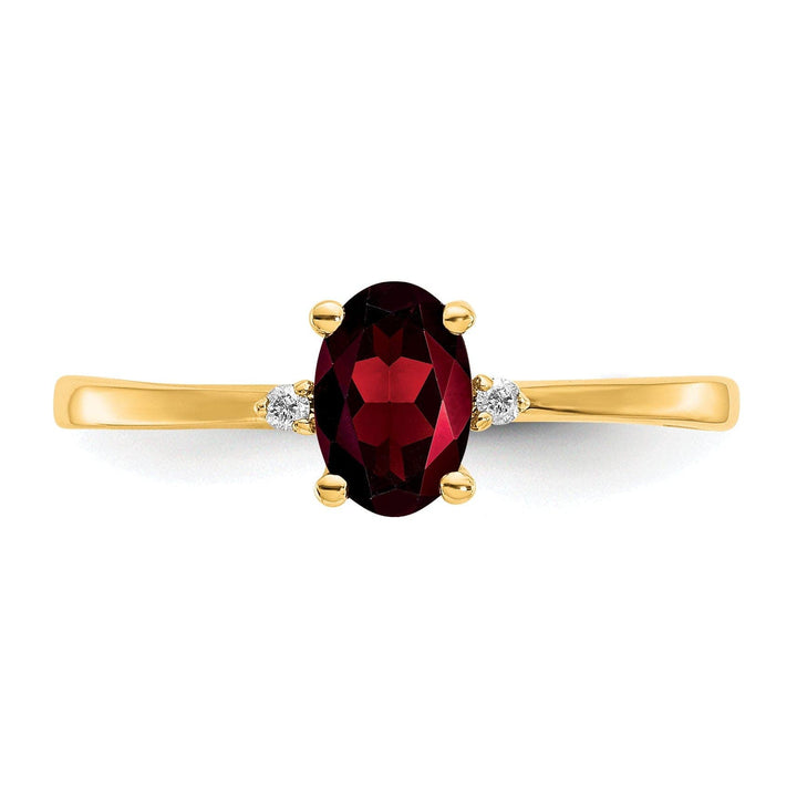 Lovely Rita's Ring 14k Yellow Gold Diamond Garnet Birthstone Ring