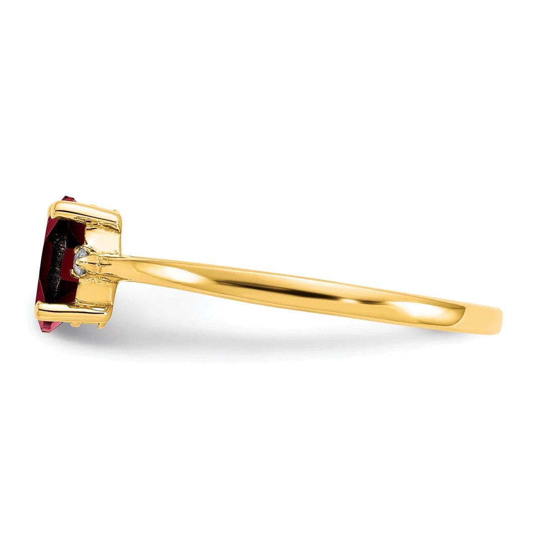 Lovely Rita's Ring 14k Yellow Gold Diamond Garnet Birthstone Ring