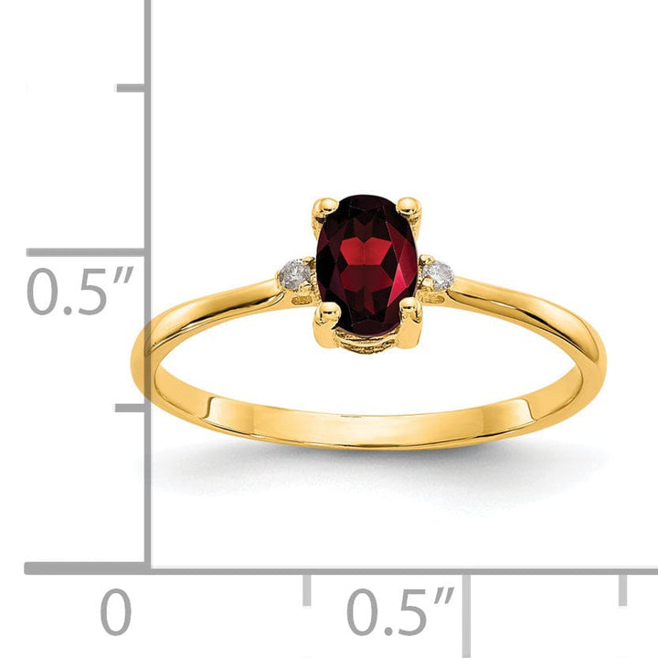 Lovely Rita's Ring 14k Yellow Gold Diamond Garnet Birthstone Ring