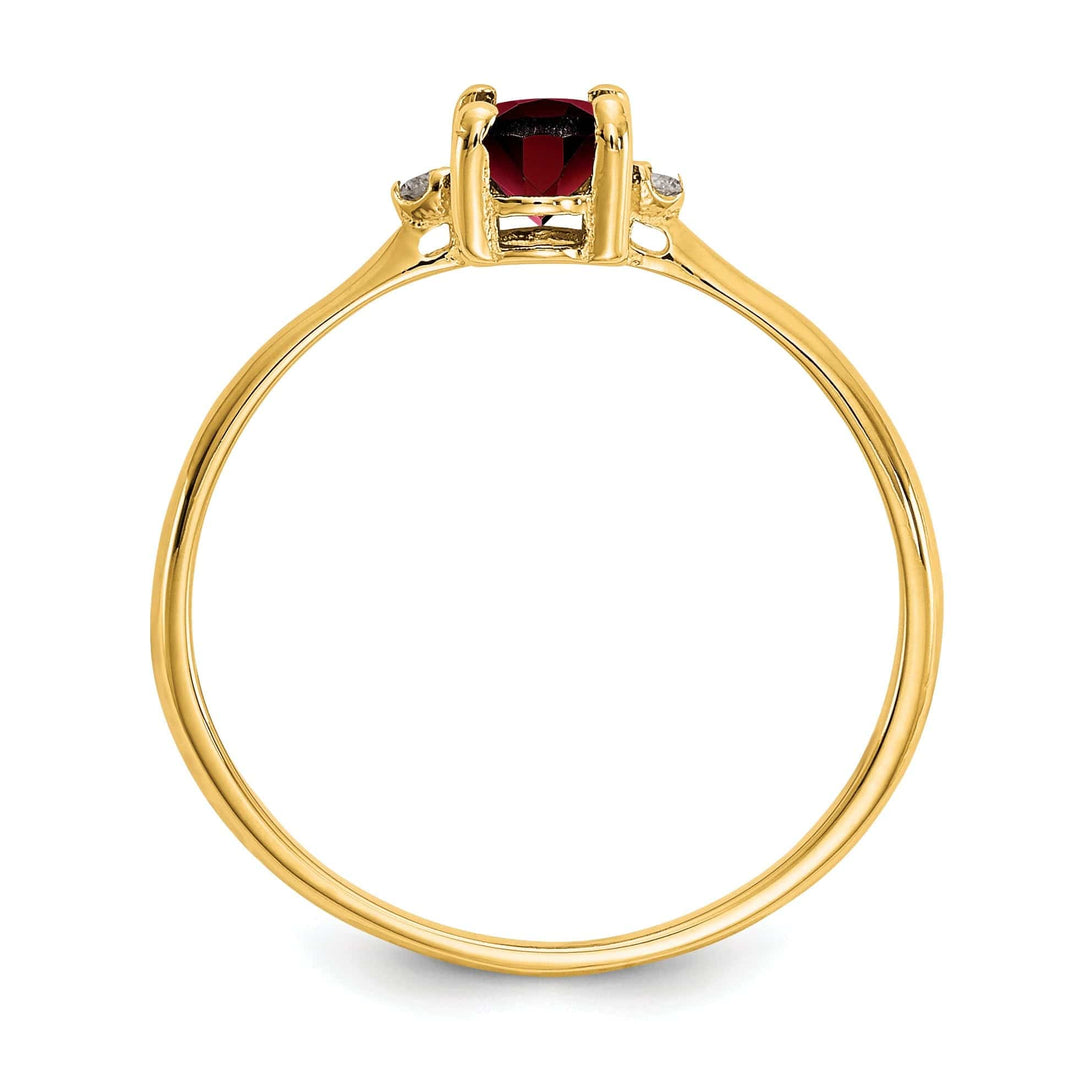 Lovely Rita's Ring 14k Yellow Gold Diamond Garnet Birthstone Ring