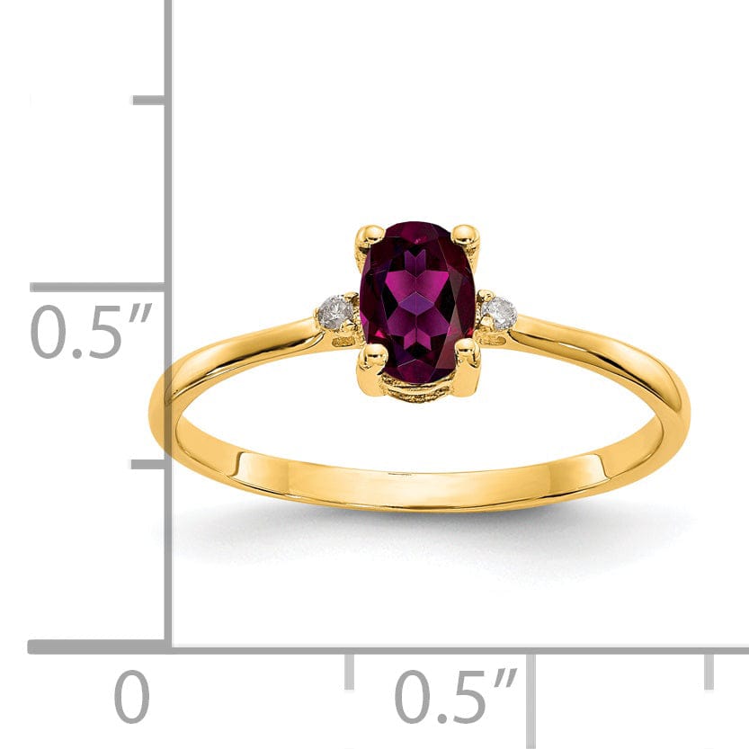 Lovely Rita's Ring 14k Yellow Gold Diamond Garnet Birthstone Ring