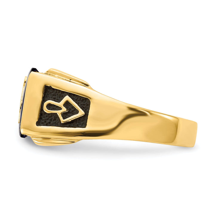 Lovely Rita's Ring 14k Yellow Gold Diamond Men's Masonic Ring