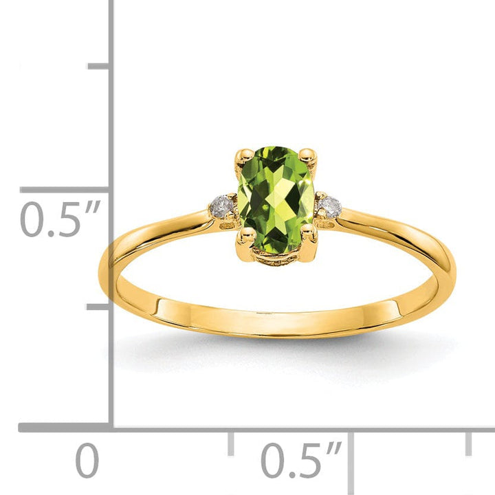 Lovely Rita's Ring 14k Yellow Gold Diamond Peridot Birthstone Ring