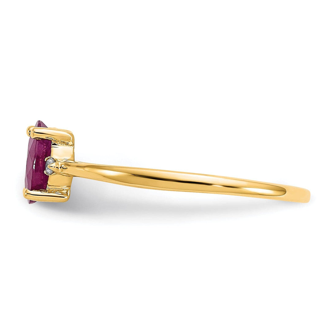 Lovely Rita's Ring 14k Yellow Gold Diamond Ruby Birthstone Ring