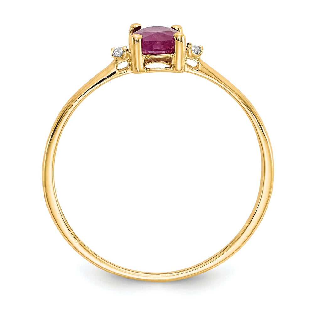 Lovely Rita's Ring 14k Yellow Gold Diamond Ruby Birthstone Ring