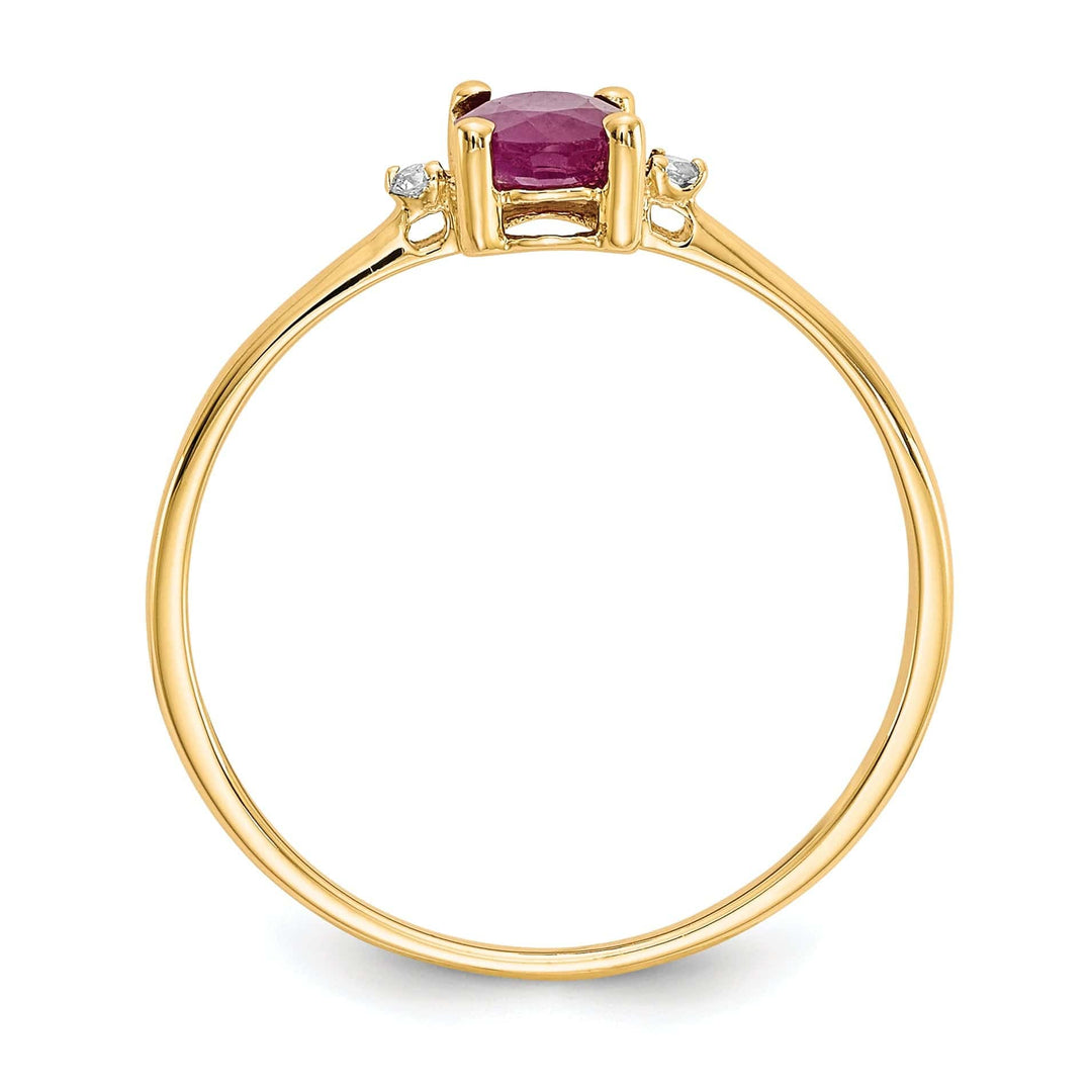 Lovely Rita's Ring 14k Yellow Gold Diamond Ruby Birthstone Ring