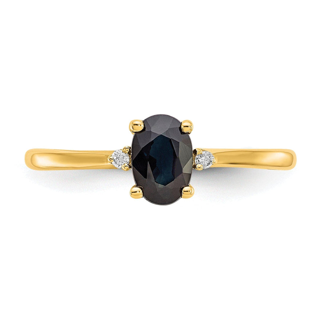 Lovely Rita's Ring 14k Yellow Gold Diamond Sapphire Birthstone Ring