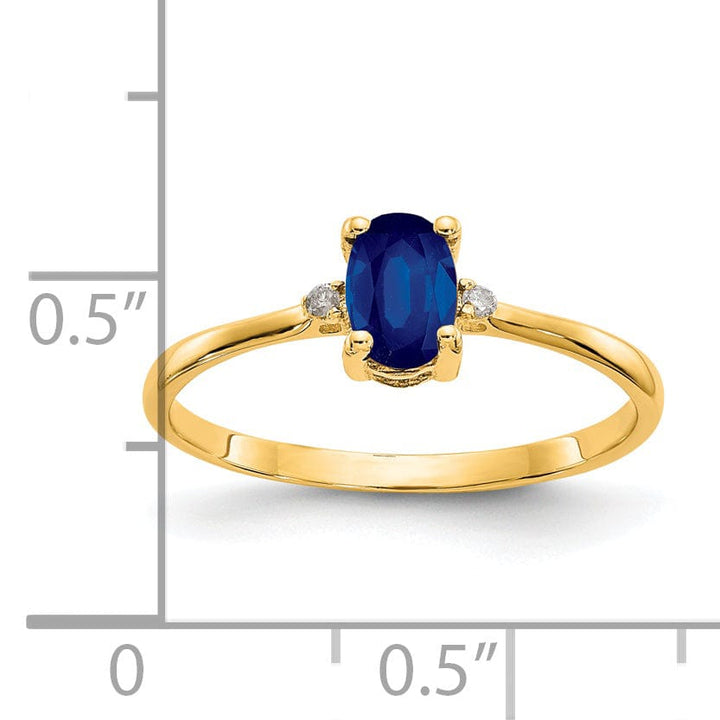 Lovely Rita's Ring 14k Yellow Gold Diamond Sapphire Birthstone Ring