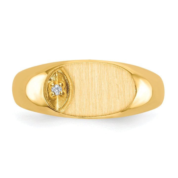 Lovely Rita's Ring 14k Yellow Gold Diamond Signet Ring
