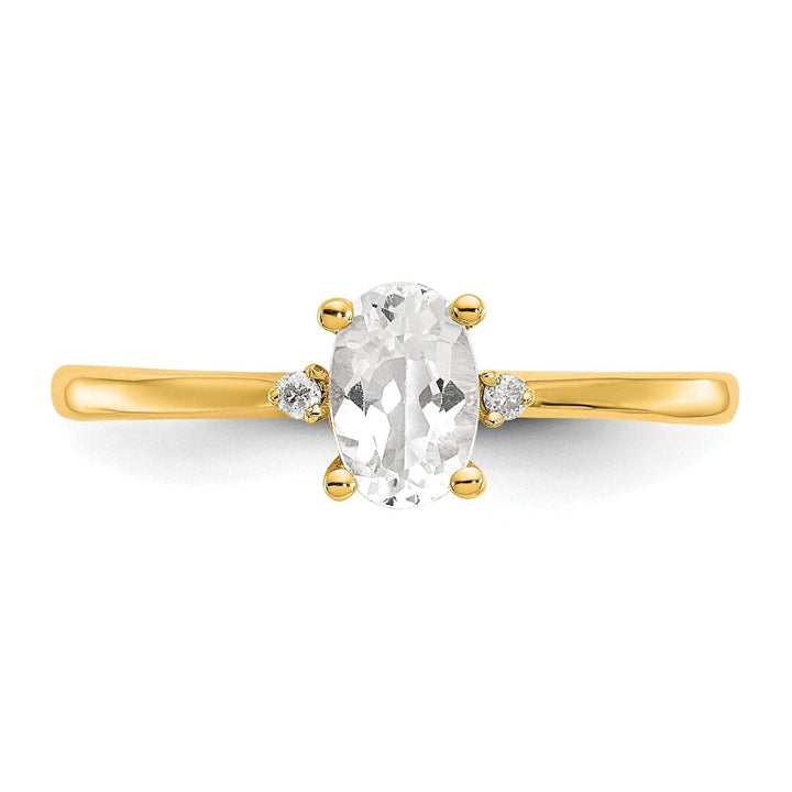 Lovely Rita's Ring 14k Yellow Gold Diamond White Topaz Ring