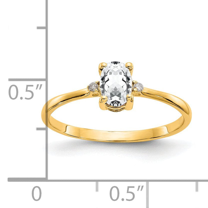 Lovely Rita's Ring 14k Yellow Gold Diamond White Topaz Ring