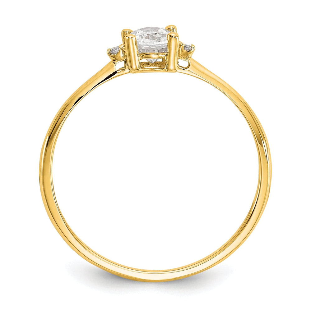 Lovely Rita's Ring 14k Yellow Gold Diamond White Topaz Ring
