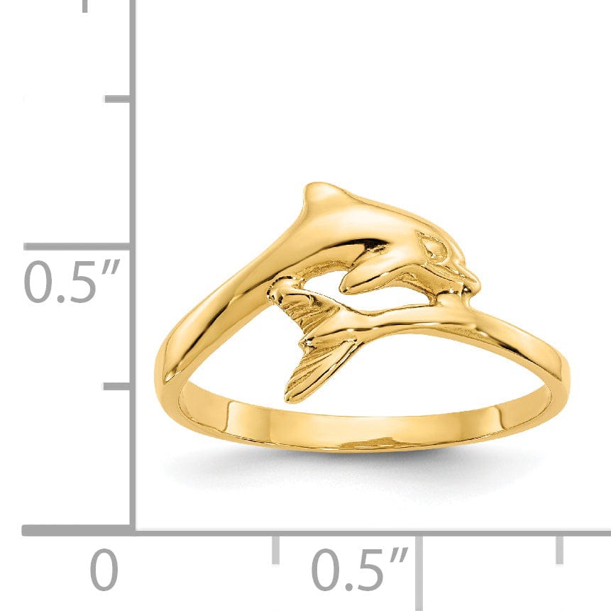 Lovely Rita's Ring 14k Yellow Gold Dolphin Children's Ring