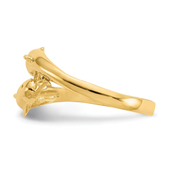 Lovely Rita's Ring 14k Yellow Gold Double Dolphin Ring