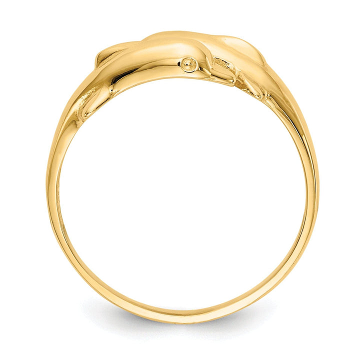 Lovely Rita's Ring 14k Yellow Gold Double Dolphin Ring