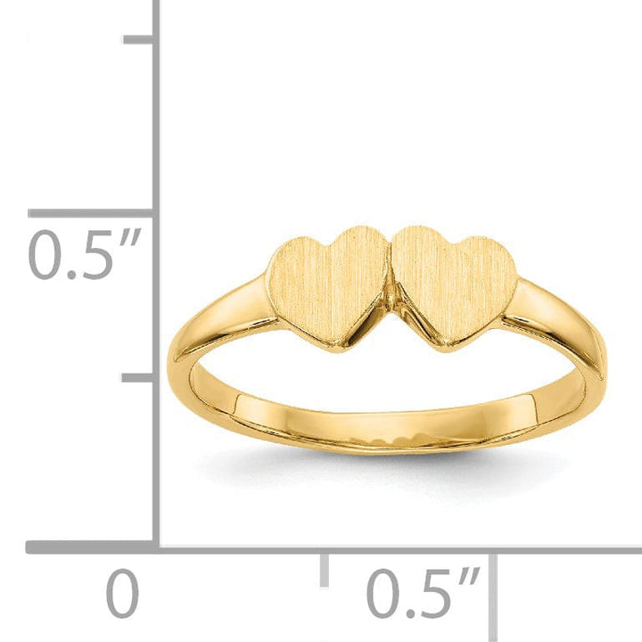 Lovely Rita's Ring 14k Yellow Gold Double Heart Children's Ring