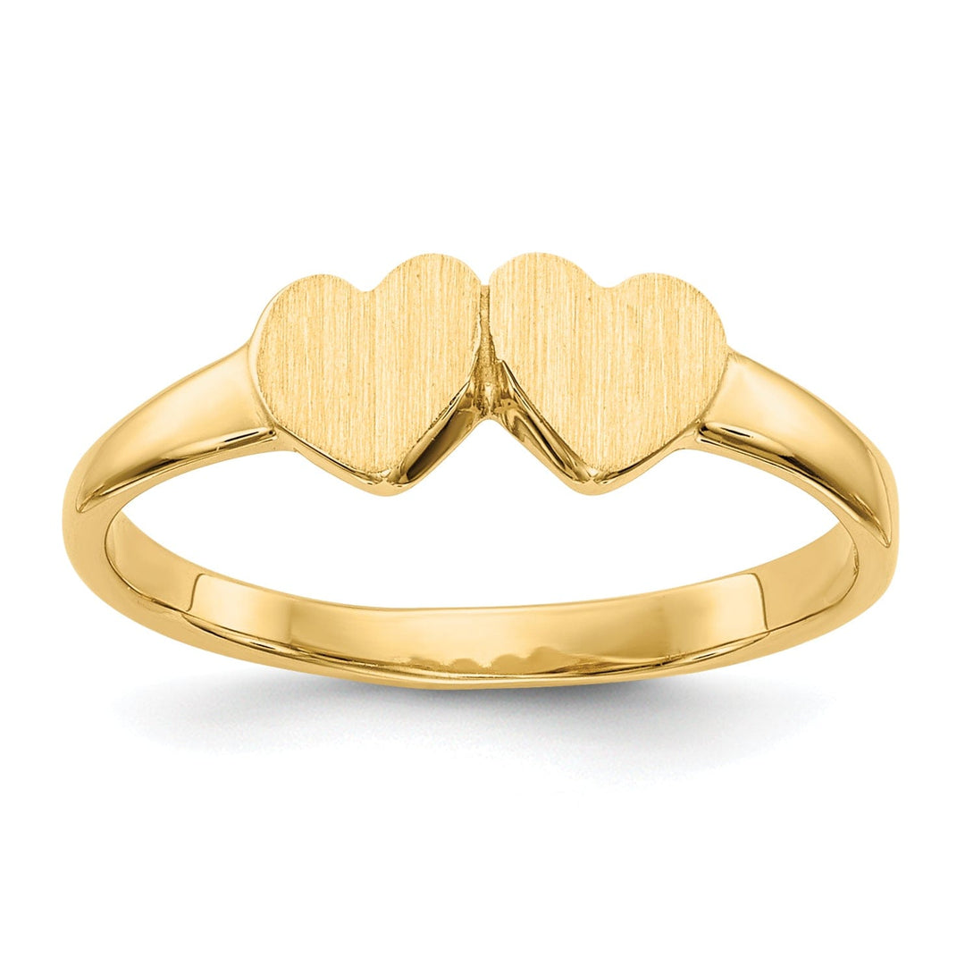 Lovely Rita's Ring 14k Yellow Gold Double Heart Children's Ring