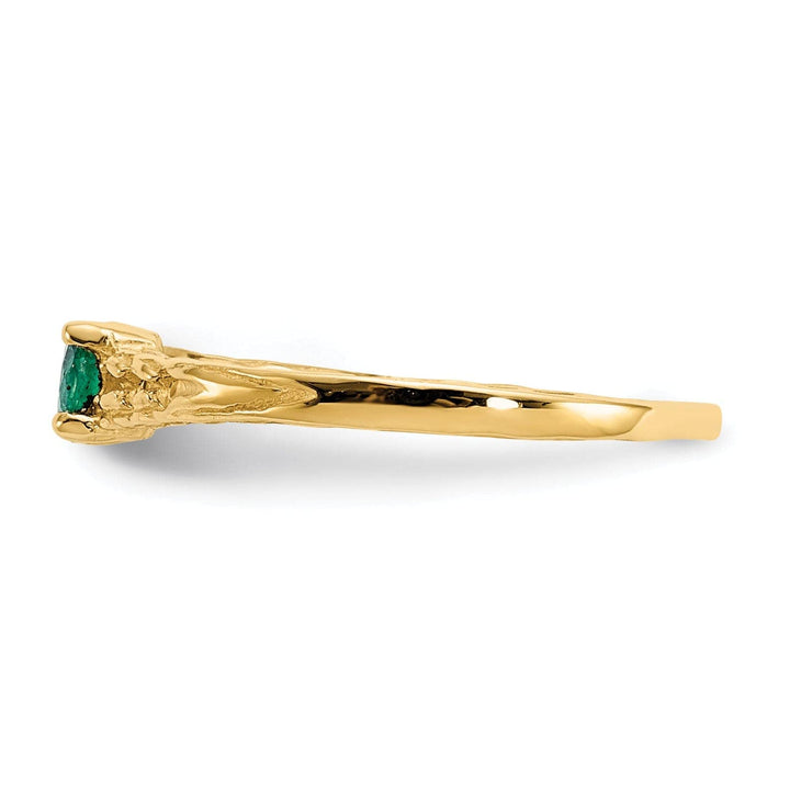 Lovely Rita's Ring 14k Yellow Gold Emerald Birthstone Baby Ring