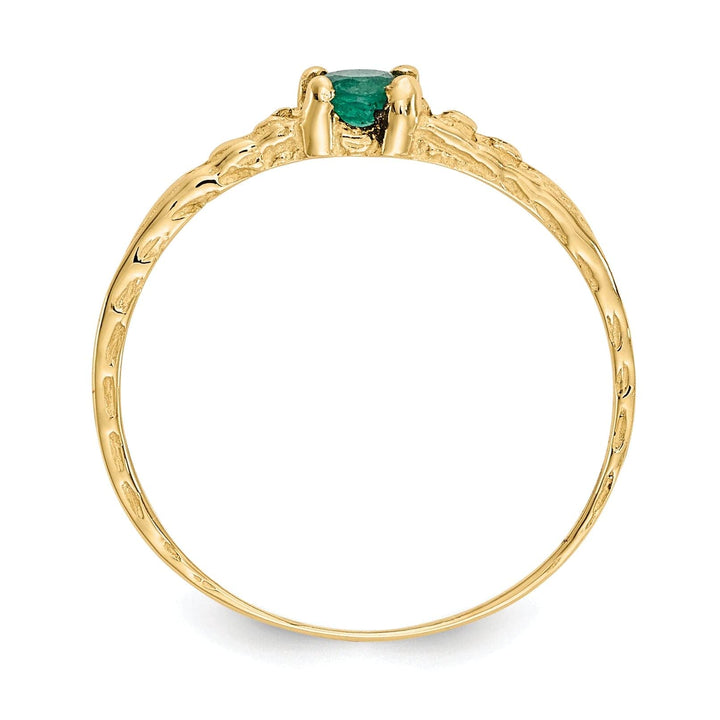 Lovely Rita's Ring 14k Yellow Gold Emerald Birthstone Baby Ring