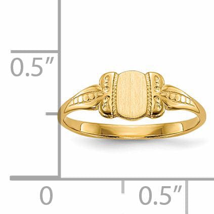 Lovely Rita's Ring 14k Yellow Gold Engraveable Signet Children Ring