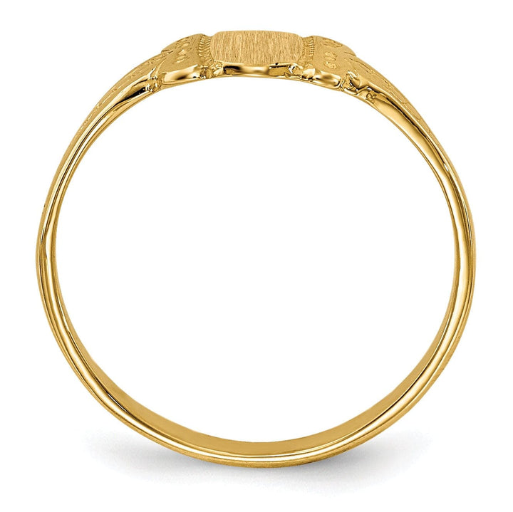Lovely Rita's Ring 14k Yellow Gold Engraveable Signet Children Ring