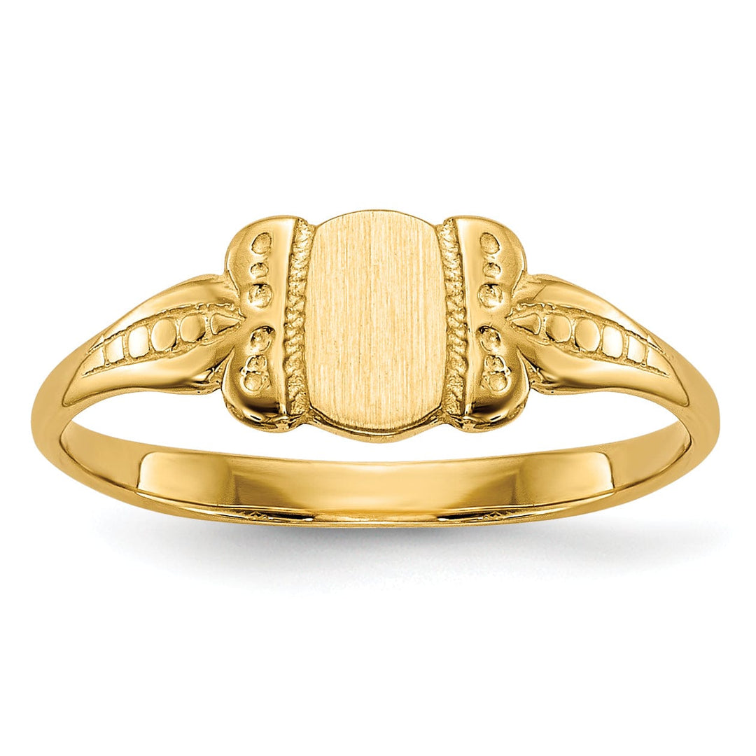 Lovely Rita's Ring 14k Yellow Gold Engraveable Signet Children Ring