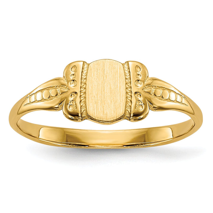 Lovely Rita's Ring 14k Yellow Gold Engraveable Signet Children Ring