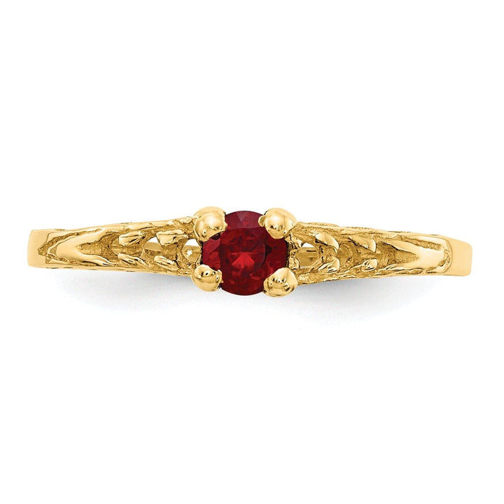 Lovely Rita's Ring 14k Yellow Gold Garnet Birthstone Baby Ring