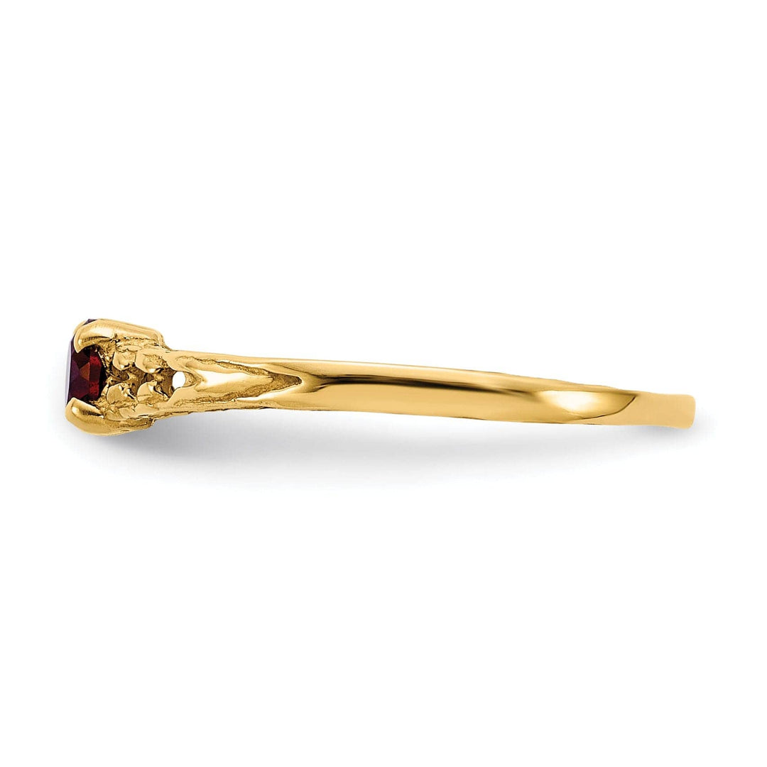 Lovely Rita's Ring 14k Yellow Gold Garnet Birthstone Baby Ring