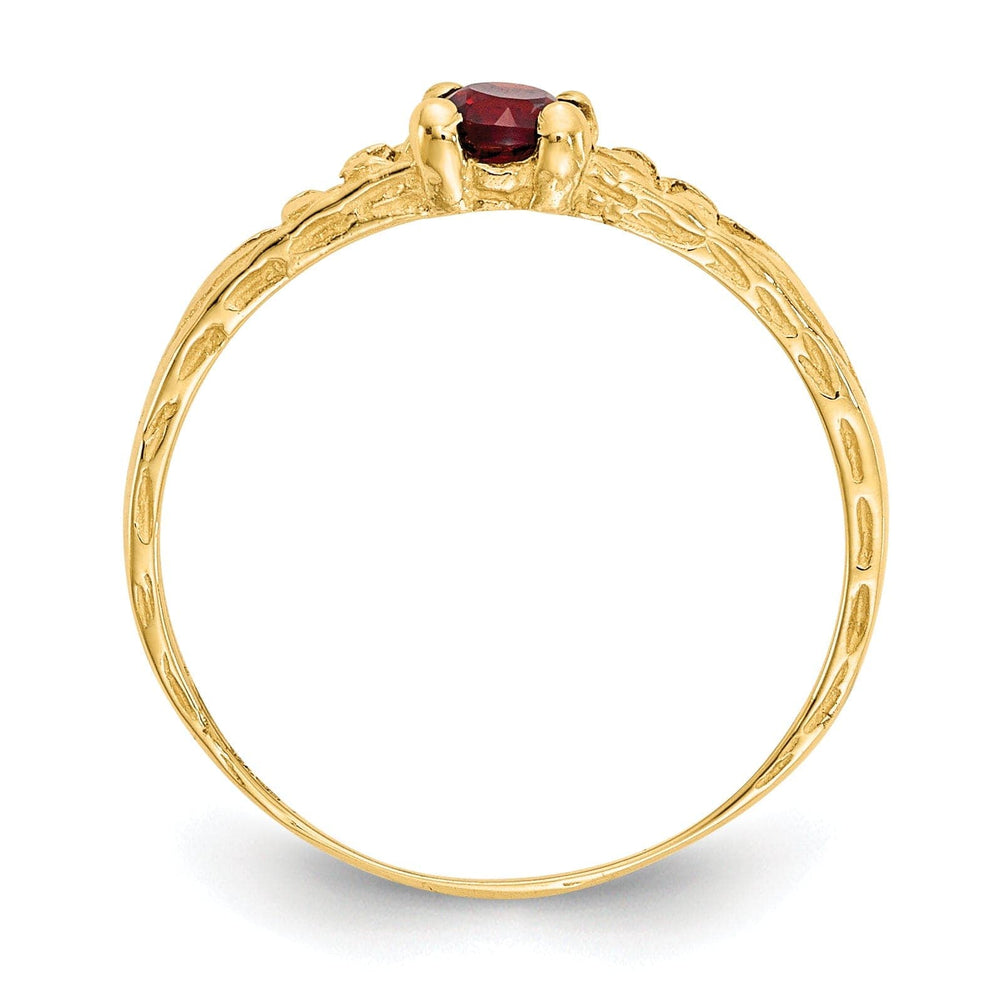 Lovely Rita's Ring 14k Yellow Gold Garnet Birthstone Baby Ring