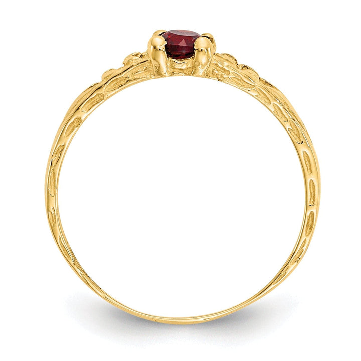 Lovely Rita's Ring 14k Yellow Gold Garnet Birthstone Baby Ring