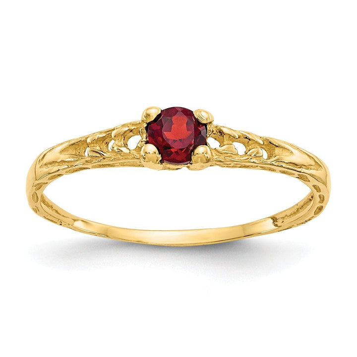 Lovely Rita's Ring 14k Yellow Gold Garnet Birthstone Baby Ring
