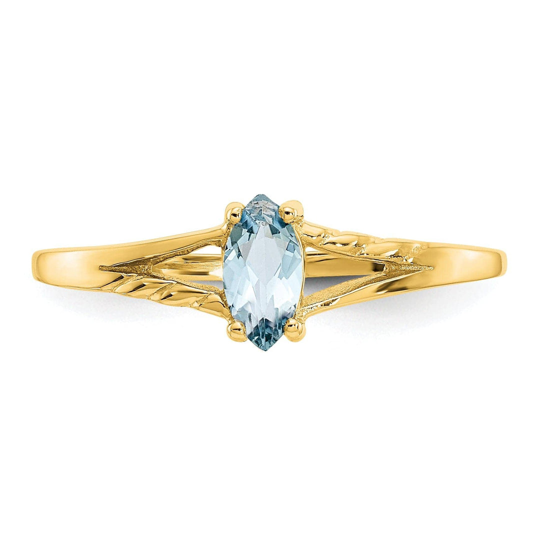 Lovely Rita's Ring 14k Yellow Gold Genuine Aquamarine Birthstone Ring