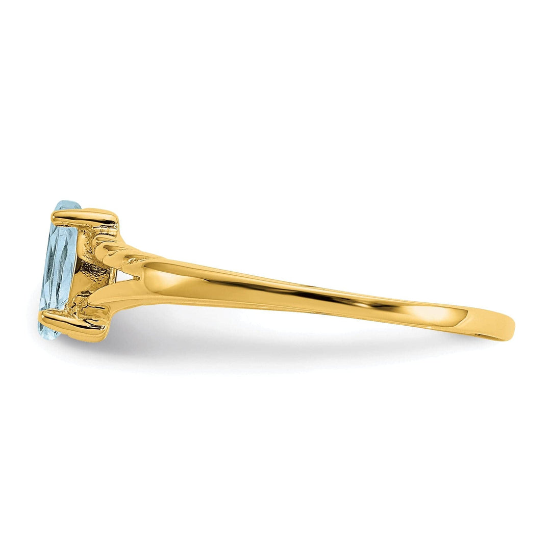 Lovely Rita's Ring 14k Yellow Gold Genuine Aquamarine Birthstone Ring