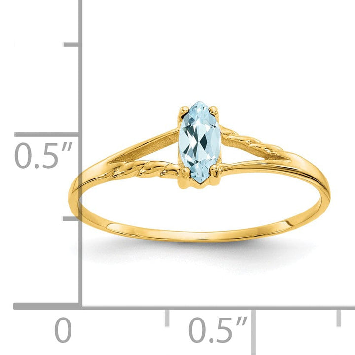 Lovely Rita's Ring 14k Yellow Gold Genuine Aquamarine Birthstone Ring