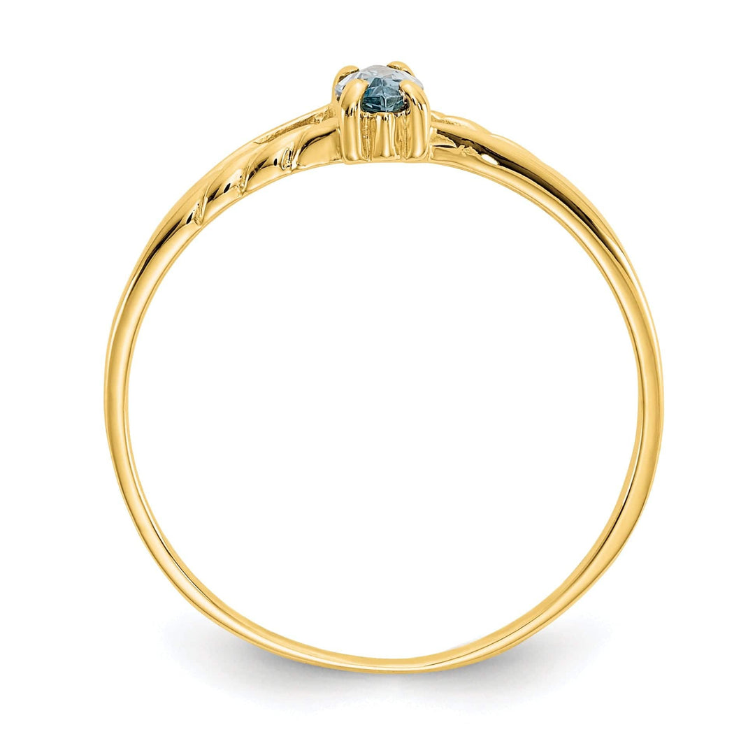 Lovely Rita's Ring 14k Yellow Gold Genuine Aquamarine Birthstone Ring