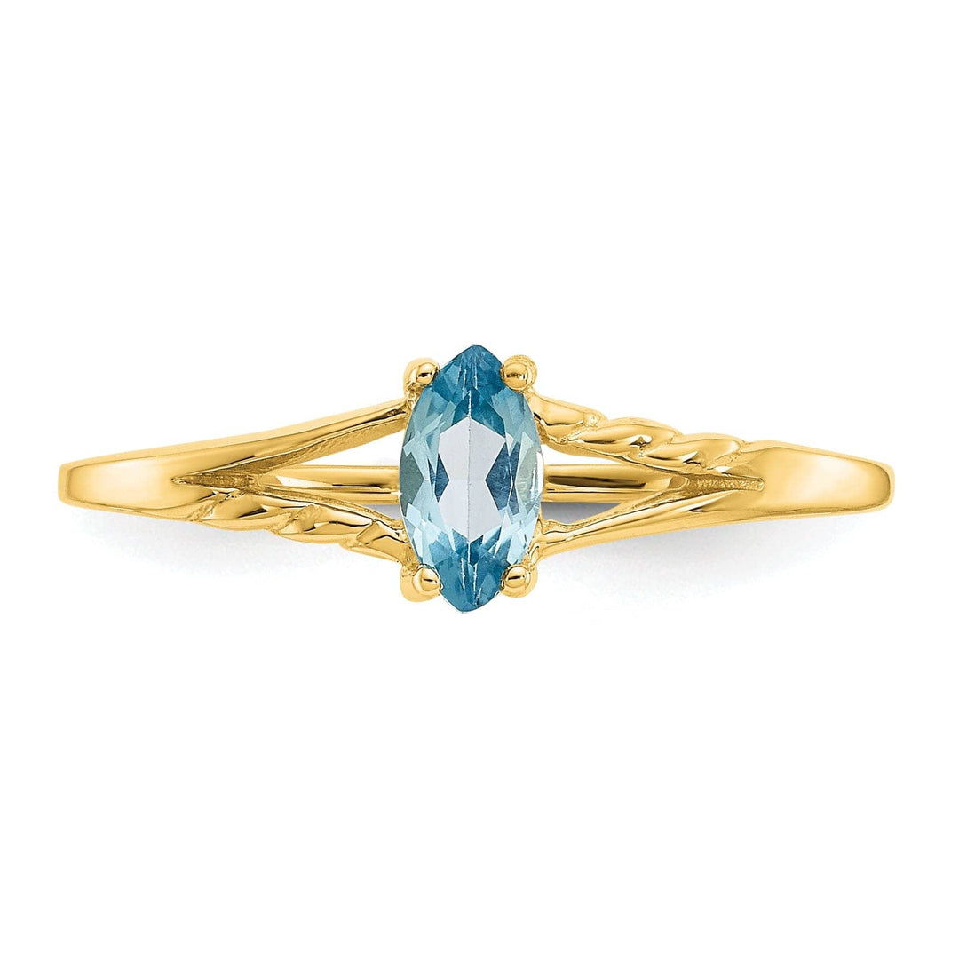 Lovely Rita's Ring 14k Yellow Gold Genuine Blue Topaz Birthstone Ring