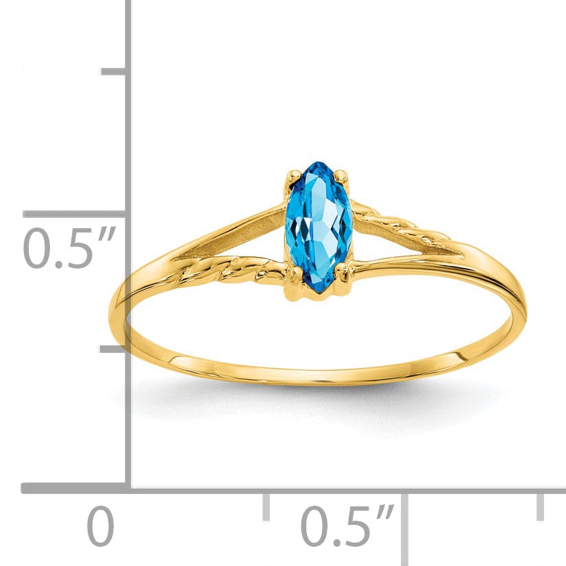 Lovely Rita's Ring 14k Yellow Gold Genuine Blue Topaz Birthstone Ring