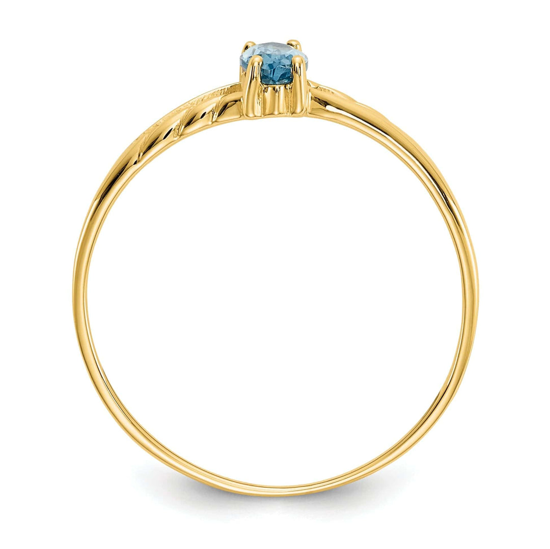Lovely Rita's Ring 14k Yellow Gold Genuine Blue Topaz Birthstone Ring