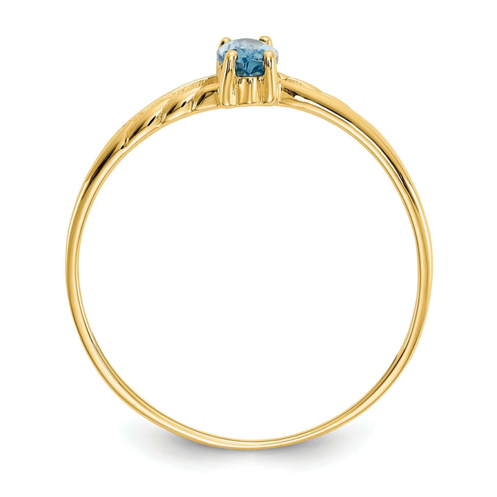 Lovely Rita's Ring 14k Yellow Gold Genuine Blue Topaz Birthstone Ring