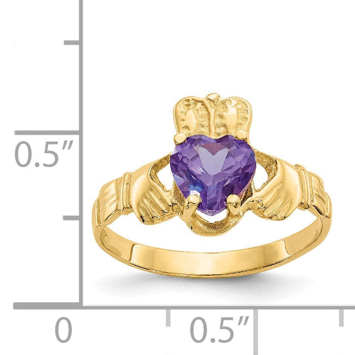 Lovely Rita's Ring 14k Yellow Gold June Birthstone Claddagh Ring