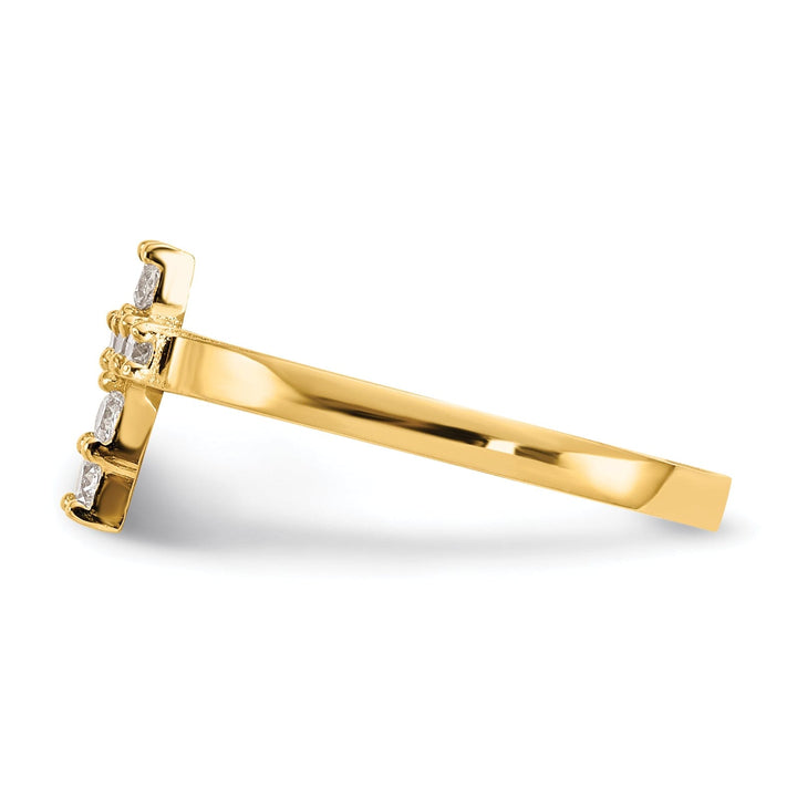 Lovely Rita's Ring 14k Yellow Gold Madi K C.Z Cross Baby Ring