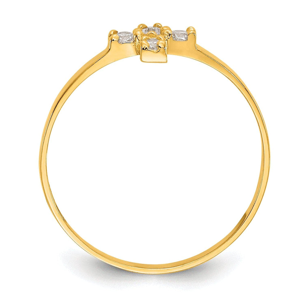 Lovely Rita's Ring 14k Yellow Gold Madi K C.Z Cross Baby Ring