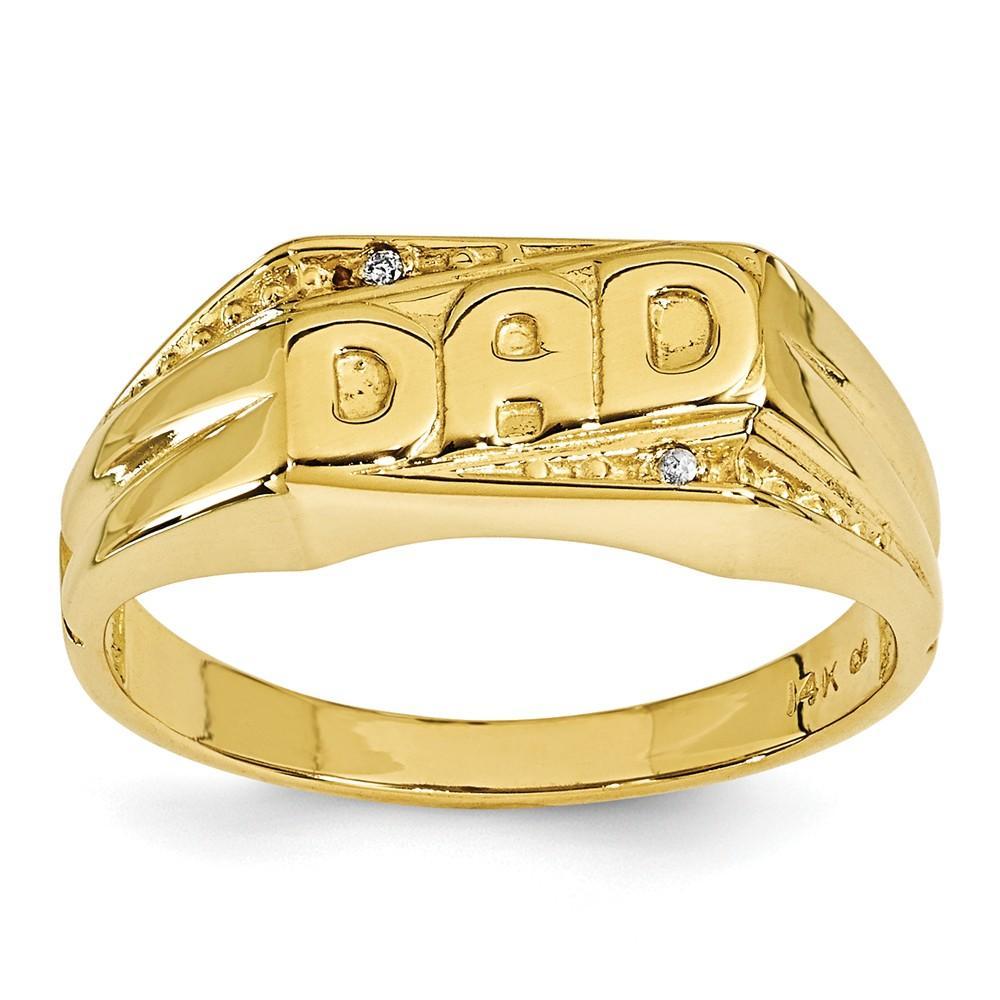 Lovely Rita's Ring 14k Yellow Gold Men's .01ct. Diamond Dad Ring