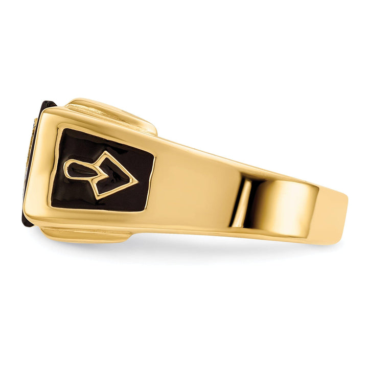 Lovely Rita's Ring 14k Yellow Gold Men's Blue Masonic Ring