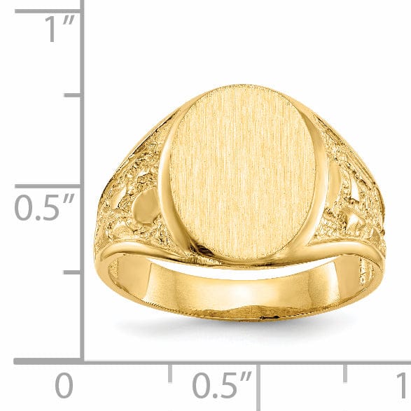 Lovely Rita's Ring 14k Yellow Gold Men's Burnish Signet Ring