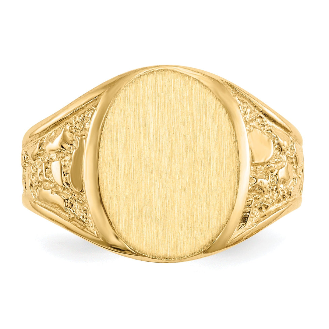 Lovely Rita's Ring 14k Yellow Gold Men's Burnish Signet Ring